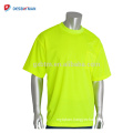 Hi Vis Cool Lime Orange O-neck Mens Tee 100% Wicking Polyester Mesh Non-ANSI Short Sleeve T-Shirt With Chest Pocket For Summer